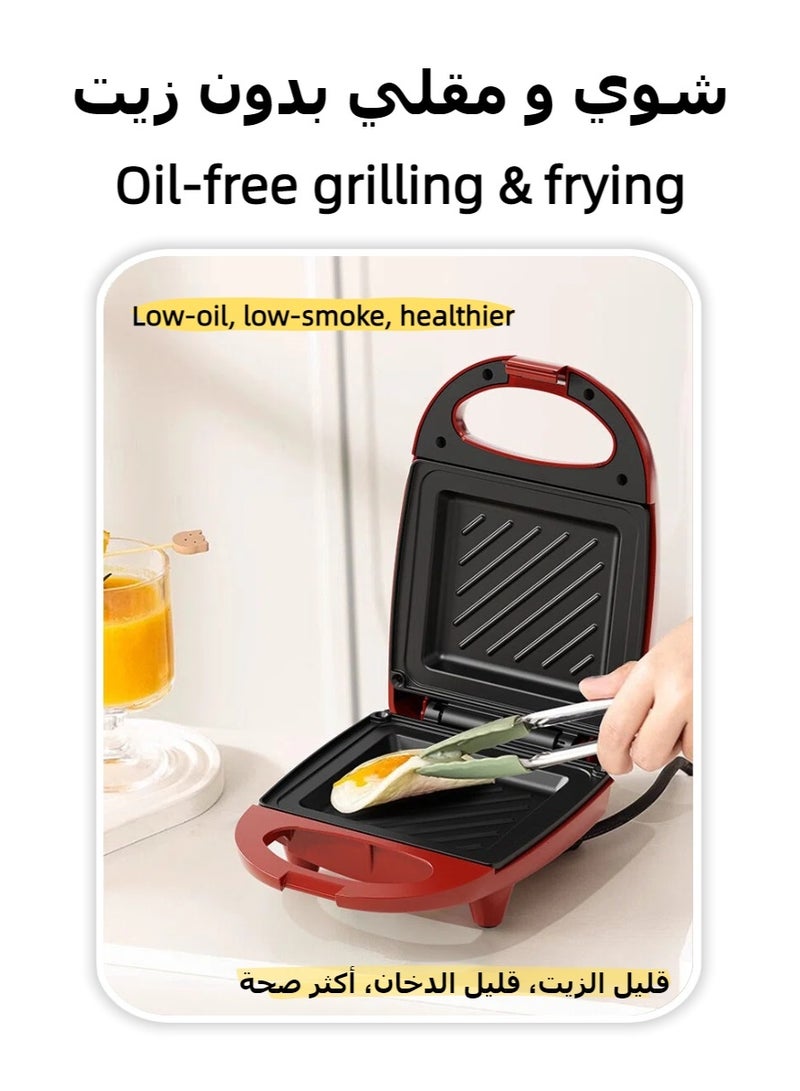 Sandwich Maker, Toaster, Waffle, Non-Stick Sandwich Grill, Arabic Bread Maker, Stainless Steel Sandwich Maker with Handle Locking System, Indicator Light, Overheat Protection - Image 3
